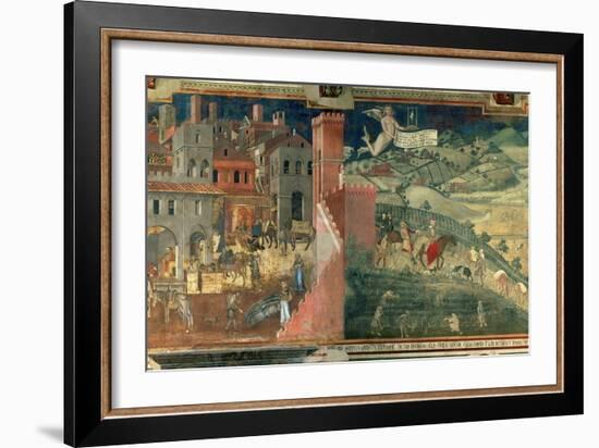 Effects of Good Government, c.1338-Ambrogio Lorenzetti-Framed Giclee Print