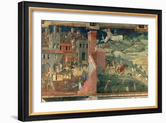 Effects of Good Government, c.1338-Ambrogio Lorenzetti-Framed Giclee Print