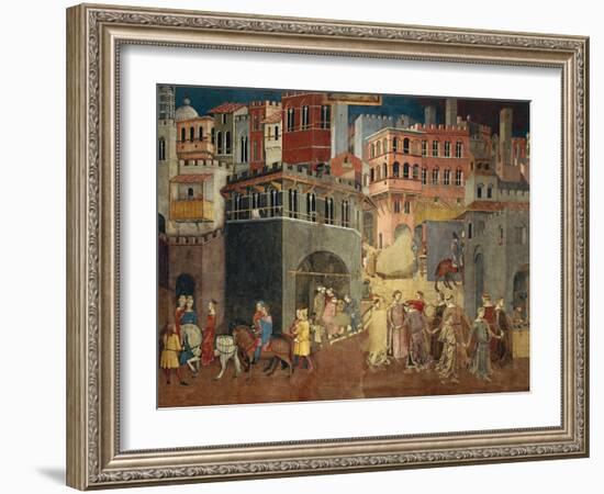 Effects of Good Government in City-Ambrogio Lorenzetti-Framed Giclee Print