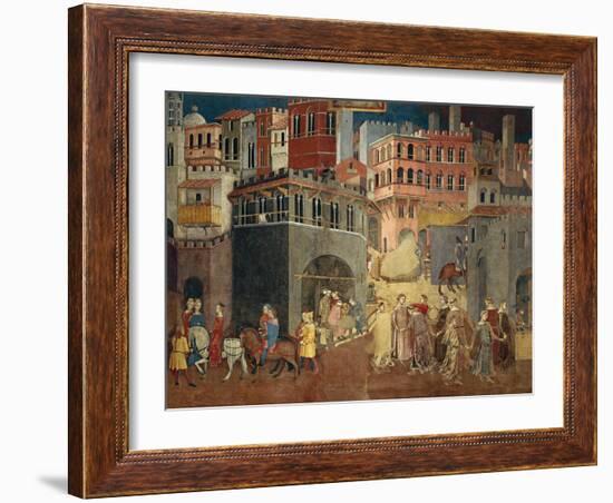 Effects of Good Government in City-Ambrogio Lorenzetti-Framed Giclee Print