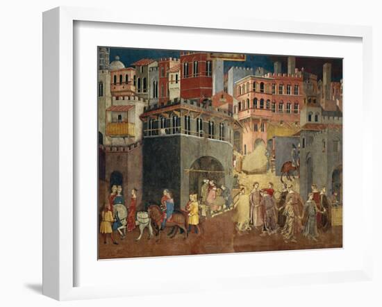 Effects of Good Government in City-Ambrogio Lorenzetti-Framed Giclee Print