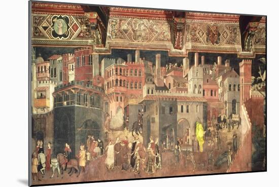 Effects of Good Government in City-Ambrogio Lorenzetti-Mounted Giclee Print