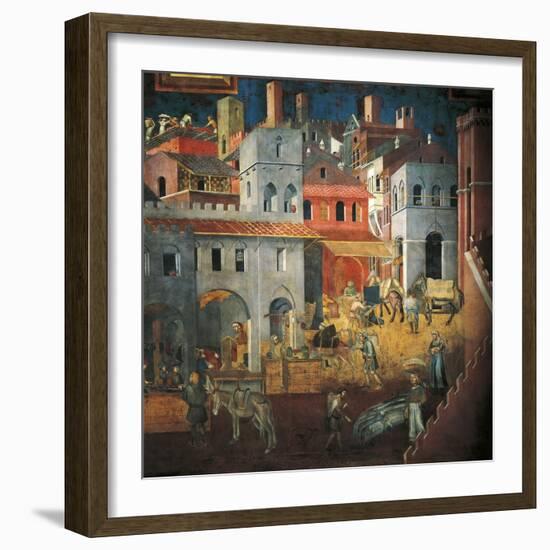 Effects of Good Government in City-Ambrogio Lorenzetti-Framed Giclee Print