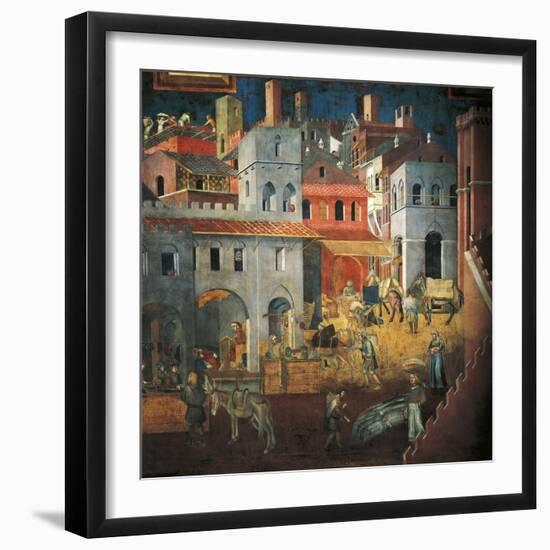 Effects of Good Government in City-Ambrogio Lorenzetti-Framed Giclee Print