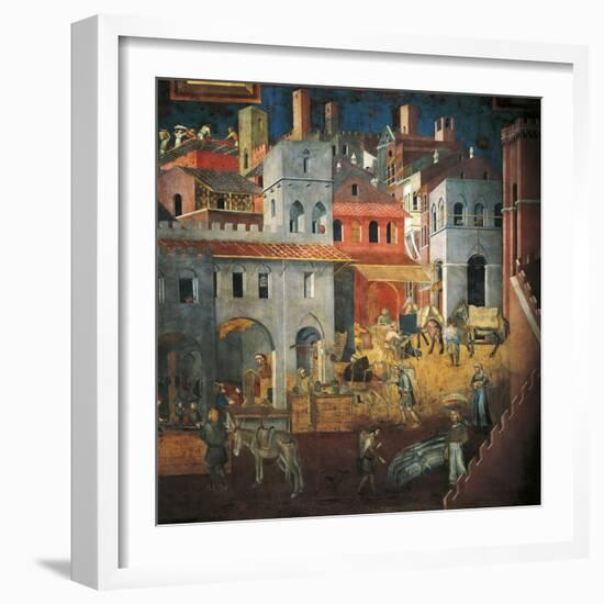 Effects of Good Government in City-Ambrogio Lorenzetti-Framed Giclee Print