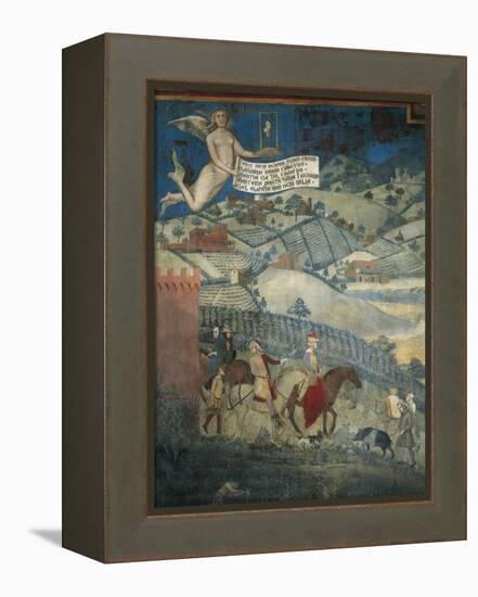 Effects of Good Government in Country-Ambrogio Lorenzetti-Framed Premier Image Canvas