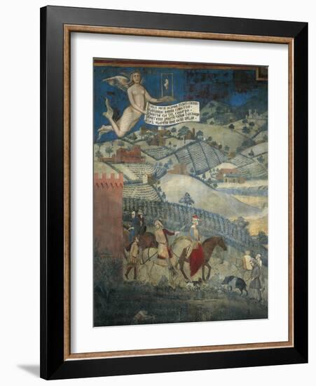Effects of Good Government in Country-Ambrogio Lorenzetti-Framed Giclee Print