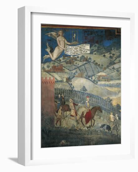 Effects of Good Government in Country-Ambrogio Lorenzetti-Framed Giclee Print