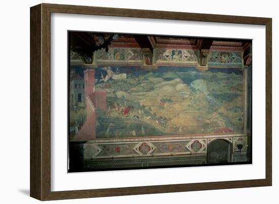 Effects of Good Government in the Countryside, 1338-40-Ambrogio Lorenzetti-Framed Giclee Print