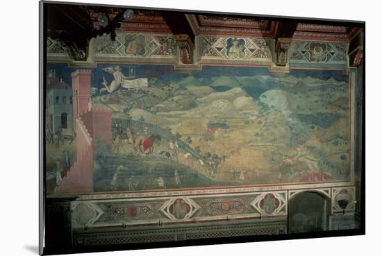 Effects of Good Government in the Countryside, 1338-40-Ambrogio Lorenzetti-Mounted Giclee Print