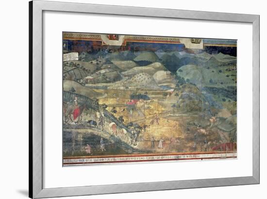 Effects of Good Government in the Countryside, 1388-40-Ambrogio Lorenzetti-Framed Giclee Print