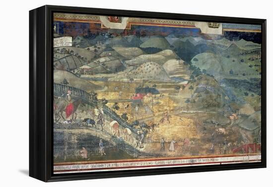 Effects of Good Government in the Countryside, 1388-40-Ambrogio Lorenzetti-Framed Premier Image Canvas