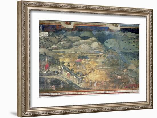 Effects of Good Government in the Countryside, 1388-40-Ambrogio Lorenzetti-Framed Giclee Print