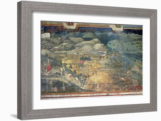 Effects of Good Government in the Countryside, 1388-40-Ambrogio Lorenzetti-Framed Giclee Print