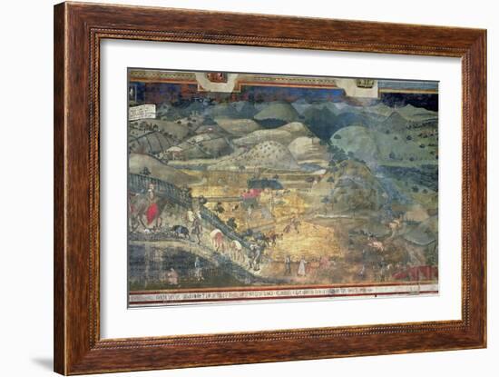 Effects of Good Government in the Countryside, 1388-40-Ambrogio Lorenzetti-Framed Giclee Print
