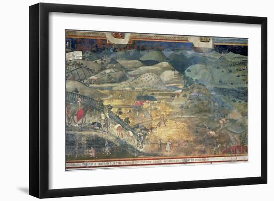 Effects of Good Government in the Countryside, 1388-40-Ambrogio Lorenzetti-Framed Giclee Print