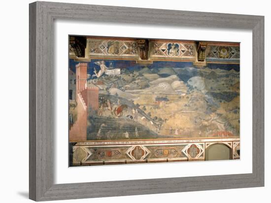 Effects of Good Government in the Countryside-Ambrogio Lorenzetti-Framed Photographic Print