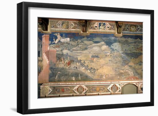Effects of Good Government in the Countryside-Ambrogio Lorenzetti-Framed Photographic Print