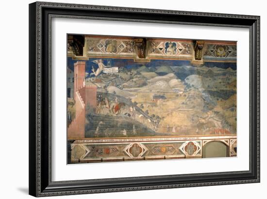 Effects of Good Government in the Countryside-Ambrogio Lorenzetti-Framed Photographic Print