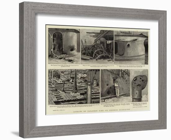 Effects of Japanese Fire on Chinese Ironclads-Joseph Nash-Framed Giclee Print