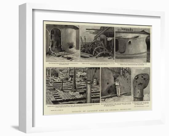 Effects of Japanese Fire on Chinese Ironclads-Joseph Nash-Framed Giclee Print