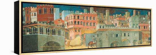 Effetti del Buon Governo in-Ambrogio Lorenzetti-Framed Stretched Canvas
