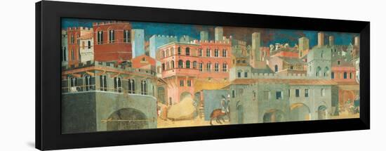 Effetti del Buon Governo in-Ambrogio Lorenzetti-Framed Art Print