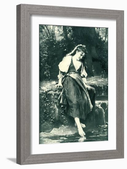 Effie in the Pool -illustration to poem-Leon Bazile Perrault-Framed Giclee Print