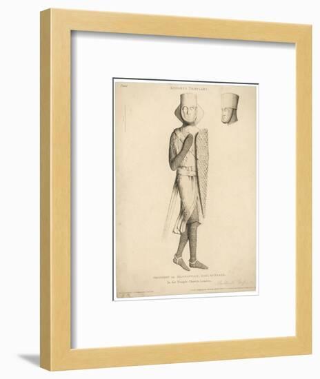 Effigy of Geoffrey de Magnaville Earl of Essex and Templar Knight-C.a. Stothard-Framed Art Print