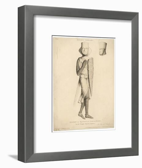 Effigy of Geoffrey de Magnaville Earl of Essex and Templar Knight-C.a. Stothard-Framed Art Print