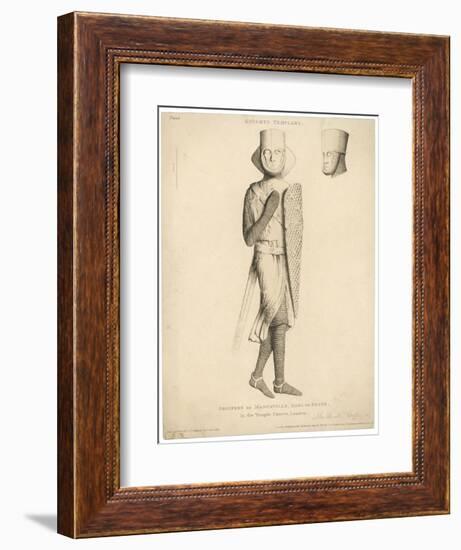 Effigy of Geoffrey de Magnaville Earl of Essex and Templar Knight-C.a. Stothard-Framed Art Print