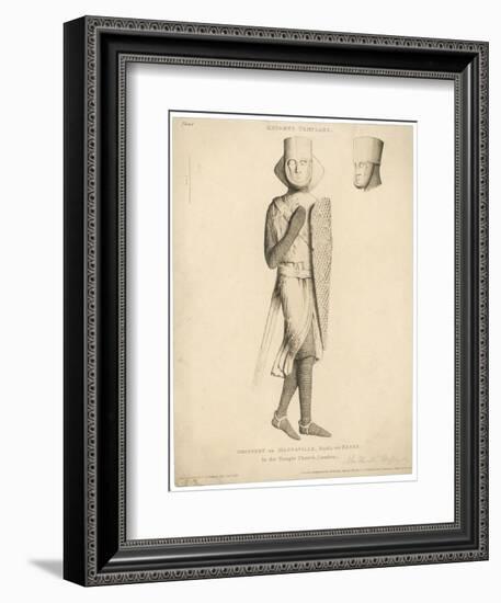 Effigy of Geoffrey de Magnaville Earl of Essex and Templar Knight-C.a. Stothard-Framed Art Print