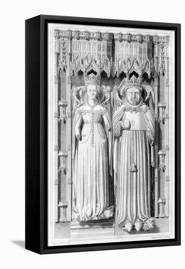 Effigy of Henry IV and His Queen Joan of Navarre in Canterbury Cathedral, 1826-John Le Keux-Framed Premier Image Canvas