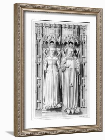 Effigy of Henry IV and His Queen Joan of Navarre in Canterbury Cathedral, 1826-John Le Keux-Framed Giclee Print