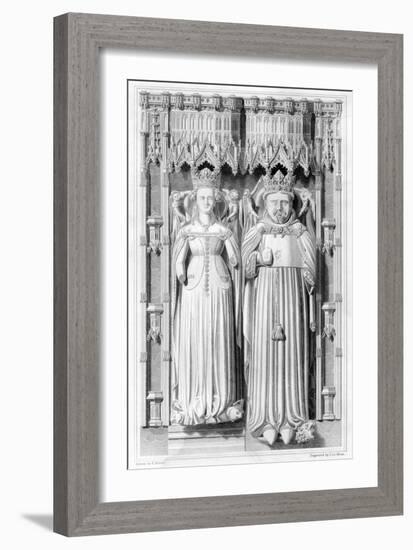 Effigy of Henry IV and His Queen Joan of Navarre in Canterbury Cathedral, 1826-John Le Keux-Framed Giclee Print