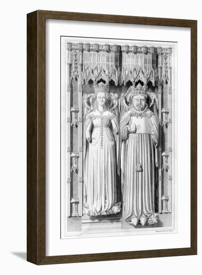 Effigy of Henry IV and His Queen Joan of Navarre in Canterbury Cathedral, 1826-John Le Keux-Framed Giclee Print