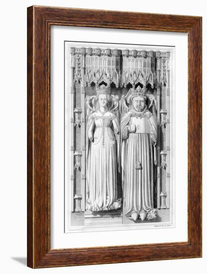 Effigy of Henry IV and His Queen Joan of Navarre in Canterbury Cathedral, 1826-John Le Keux-Framed Giclee Print