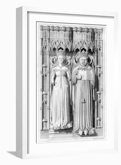 Effigy of Henry IV and His Queen Joan of Navarre in Canterbury Cathedral, 1826-John Le Keux-Framed Giclee Print