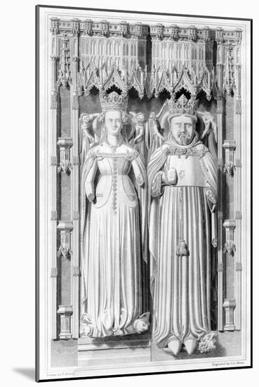 Effigy of Henry IV and His Queen Joan of Navarre in Canterbury Cathedral, 1826-John Le Keux-Mounted Giclee Print