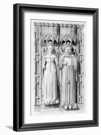 Effigy of Henry IV and His Queen Joan of Navarre in Canterbury Cathedral, 1826-John Le Keux-Framed Giclee Print