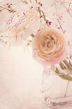 Pink Roses and Old Books on Wooden Desk-egal-Photographic Print
