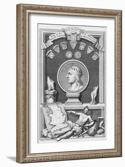 Egbert, King of the West Saxons and first monarch of all England, (18th century)-George Vertue-Framed Giclee Print