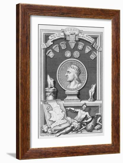 Egbert, King of the West Saxons and first monarch of all England, (18th century)-George Vertue-Framed Giclee Print