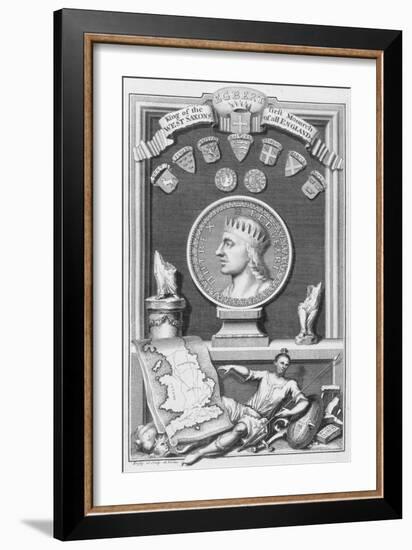 Egbert, King of the West Saxons and first monarch of all England, (18th century)-George Vertue-Framed Giclee Print