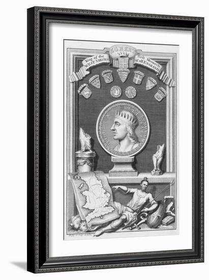 Egbert, King of the West Saxons and first monarch of all England, (18th century)-George Vertue-Framed Giclee Print