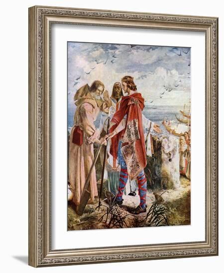 Egfrith Offering the Bishopric of Hexham to Cuthbert, 678-William Bell Scott-Framed Giclee Print