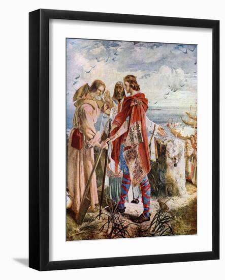 Egfrith Offering the Bishopric of Hexham to Cuthbert, 678-William Bell Scott-Framed Giclee Print