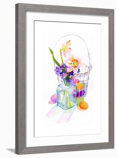Egg Basket with Flowers, 2014-John Keeling-Framed Giclee Print
