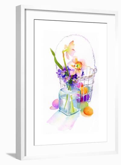 Egg Basket with Flowers, 2014-John Keeling-Framed Giclee Print