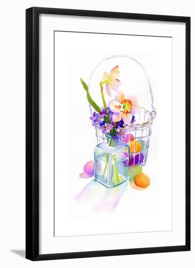 Egg Basket with Flowers, 2014-John Keeling-Framed Giclee Print